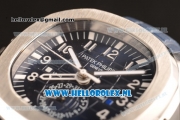 Patek Philippe Aquanaut Travel Time 9015 Auto Steel Case with Blue Dial and Blue Rubber Strap