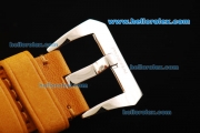 Panerai Luminor Marina PAM113E Manual Winding Movement White Dial with Black Arabic Numerals and Leather Strap