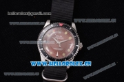 Rolex Milgauss Vintage Asia 2813 Automatic Steel Case with Brown Dial Dot Markers and Black Nylon Strap