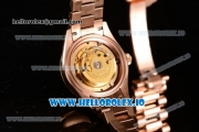 Rolex Datejust Swiss ETA 2671 Automatic Rose Gold Case with Diamonds Markers Green Dial and Rose Gold Bracelet (BP)