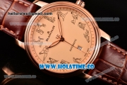 Blancpain Le Brassus Swiss ETA 2824 Automatic Steel Case with Beige Dial and Brown Leather Strap