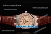 Audemars Piguet Royal Oak 39MM Swiss ETA 2824 Automatic Steel Case with Grey Dial Brown Leather Strap and Stick Markers (BP)