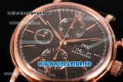 IWC Portofino Chrono Swiss Valjoux 7750 Automatic Rose Gold Case with Black Dial and Rose Gold Stick Markers