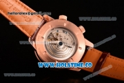 IWC Aquatimer Vintage 1967 Asia Automatic Rose Gold Case with White Dial Stick Markers and Brown Leather Strap