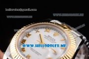 Rolex Datejust II Asia 2813 Automatic Two Tone Case/Bracelet with White Dial and Roman Numeral Markers (BP)