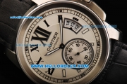 Cartier Calibre Automatic Movement Steel Case with White Dial and Roman Numerals