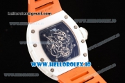 Richard Mille RM 055 Bubba Watson 9015 Automatic Ceramic Case with Black Dial Dots Markers and Rubber Strap