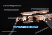 Audemars Piguet Royal Oak Offshore Seiko VK67 Quartz Rose Gold/Diamonds Case with Grey Dial and Arabic Numeral Markers Black Rubber Strap