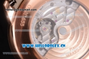 Girard Perregaux 1966 Dual Time Clone Girard Perregaux GP03300-0119 Automatic Rose Gold Case with Grey Dial Stick/Arabic Numeral Markers and Brown Leather Strap