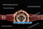 Audemars Piguet Rubens Barrichello Chrono Miyota Quartz Rose Gold Case with PVD Bezel Stick Markers and White/Black Skeleton Dial (EF)