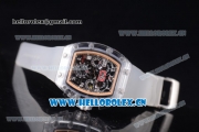 Richard Mille RM 011 Felipe Massa Flyback Chronograph Swiss Valjoux 7750 Automatic Sapphire Crystal Case with Skeleton Dial Rose Gold Inner Bezel and Aerospace Nano Translucent Strap