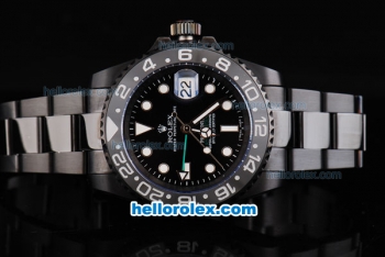 Rolex GMT-Master Pro-Hunter Version Swiss ETA 2836 Automatic Movement PVD Case with Black Dial and Ceramic Bezel-PVD Strap