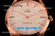 Omega Master Co-Axial Clone Omega 8511 Automatic Rose Gold Case with White Dial and Stick Markers (KW)