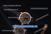 Audemars Piguet Jules Audemars Skeleton Tourbillon Asia ST25 Automatic Rose Gold Case Black Dial Roman Numeral Markers and Black Leather Strap