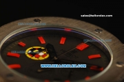 Hublot Big Bang Chronograph Miyota Quartz Movement PVD Case with Black Dial and Red Stick Markers