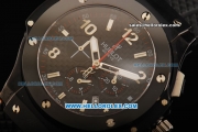 Hublot Big Bang Chronograph Miyota Quartz Movement PVD Case with Black Dial and Black Rubber Strap