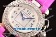 Cartier Pasha C Swiss Quartz Steel Case with Diamonds Bezel and Hot Pink Leather Strap