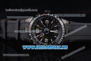 Perrelet Turbine Pilot Asia Automatic PVD Case with Black Dial and Arabic Numeral Markers Black Rubber Strap