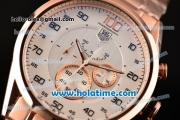 Tag Heuer Mikrograph Chrono Miyota OS10 Quartz Full Rose Gold with White/Grey Dial and Arabic Numeral Markers