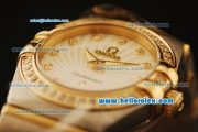Omega Constellation Swiss Quartz Steel Case with Diamond Bezel/Markers and Two Tone Strap