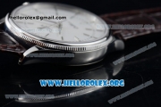 Rolex Cellini Clone Rolex 3132 Automatic Steel Case with White Dial Brown Leather Strap - (BP)