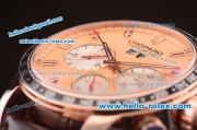 Chopard Chronometer Automatic Rose Gold Case with Orange Dial and Brown Leather Strap