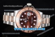 Rolex Yacht-Master 40 Swiss ETA 2836 Automatic Two Tone Case/Bracelet with Brown Dial and Dot Markers (BP)