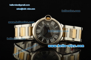 Cartier Ballon Bleu De Swiss ETA 2836 Automatic Steel Case/Bezel Two Tone Strap Black Dial Roman Markers