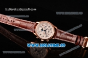 Longines Master Moonphase Chrono Swiss Valjoux 7751 Automatic Rose Gold Case with Diamonds Bezel Arabic Numeral Markers and White Dial - 1:1 Original