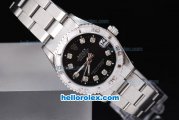 Rolex Datejust Automatic with Black Dial and Diamond Marking-Lady Dize