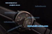 Panerai Luminor 1950 3 Days GMT PAM00441 Automatic PVD Case with Black Dial and Black Leather Strap