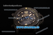 Panerai PAM 617 Luminor Submersible Flyback Asia Automatic Titanium Case with Black Dial and Yellow Dot Markers