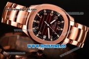 Patek Philippe Aquanaut Miyota 9015 Automatic Full Rose Gold with Coffee Dial and Arabic Numeral Markers (BP)