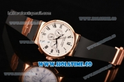 Ulysse Nardin Marine Chrono Asia Automatic Rose Gold Case with Roman Numeral Markers and White Dial