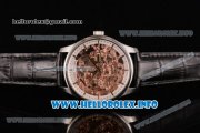 Patek Philippe Complicated Skeleton Asia Automatic Steel Case with Skeleton Dial and Black Leather Strap - White Inner Bezel (GF)