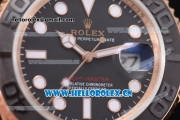 Rolex Yachtmaster 40 Swiss ETA 2836 Automatic Rose Gold Case with Black Dial and Black Rubber Strap Dot Markers - 1:1 Original (JF)