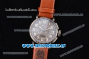 Zenith Heritage Pilot Ton-up Miyota Automatic Steel Case with Grey Dial and Brown Leather Strap Arabic Numeral Markers