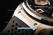 Tag Heuer Carrera Calibre 17 Swiss Valjoux 7750 Automatic Movement Steel Case with Black Dial and Black Rubber Strap