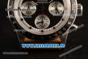 Rolex Daytona Vintage Edition Chrono Miyota OS20 Quartz Steel Case Steel Bezel with Black Dial and Brown Leather Strap