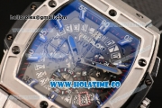 Hublot MP-06 Senna Chrono Miyota OS20 Quartz Steel Case with Skeleton Dial and Blue Stick Markers