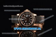 1:1 Rolex Yachtmaster 40 3135 Automatic Rose Gold Case with Black Dial Dots Markers and Black Rubber Strap (EF)