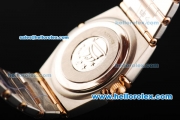 Omega Constellation Swiss Quartz Movement White Dial with Diamond Markers/Bezel and Two Tone Strap-Lady Model