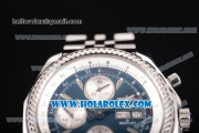 Breitling Bentley Motors Chrono Swiss Valjoux 7750 Automatic Steel Case/Bracelet with Blue Dial and Silver Stick Markers (BP)