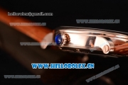 Cartier Rotonde de Cartier Astrotourbillon Asia 2813 Automatic Rose Gold Case with Silver Dial Roman Numeral Markers and Brown Leather Strap