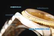 Rolex Datejust Automatic Movement ETA Coating Case with Gold Bezel and Diamond Markers-Two Tone Strap