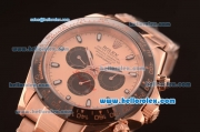 Rolex Daytona Automatic Full Rose Gold with PVD Bezel and Rose Gold Dial-7750 Coating