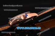 Omega De Ville Trésor Master Co-Axial Swiss ETA 2824 Automatic Rose Gold Case with Black Leather Strap and Black Dial