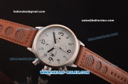 U-Boat Italo Fontana ST17 Automatic Movement Steel Case with White Dial with Brown Leather Strap