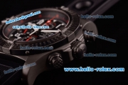 Breitling Super Avenger Chrono Swiss Valjoux 7750 Automatic PVD Case with Black Dial and Black Rubber Strap - 1:1 Original