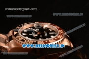 Rolex GMT-Master II Swiss ETA 2836 Automatic Rose Gold Case With Ceramic Bezel Black Dial 126715CHNR bk